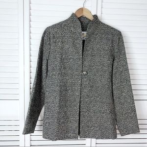 Mark Heister tweed wool blazer with metallic accents